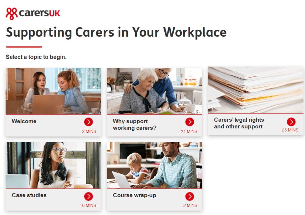 supporting carers screenshot